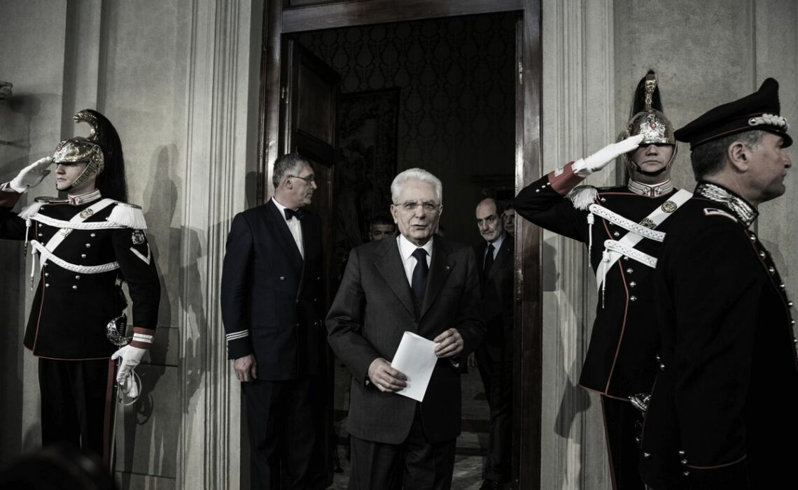 Italian President Sergio Matterella leaves coalition talks in Rome