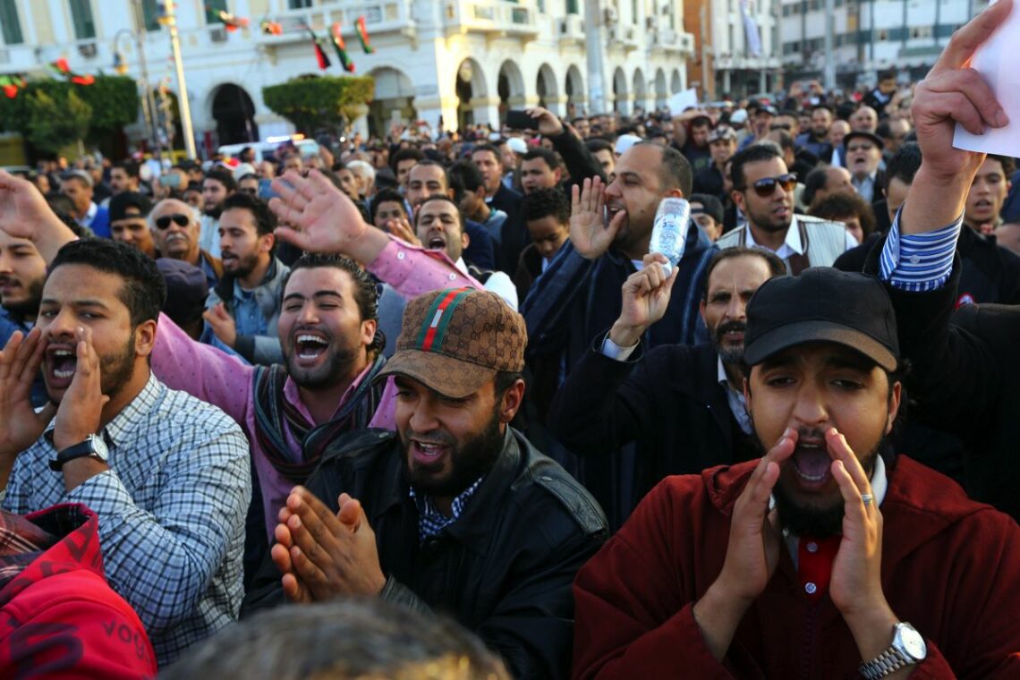 Anti-militia demonstration in Tripoli, Libya