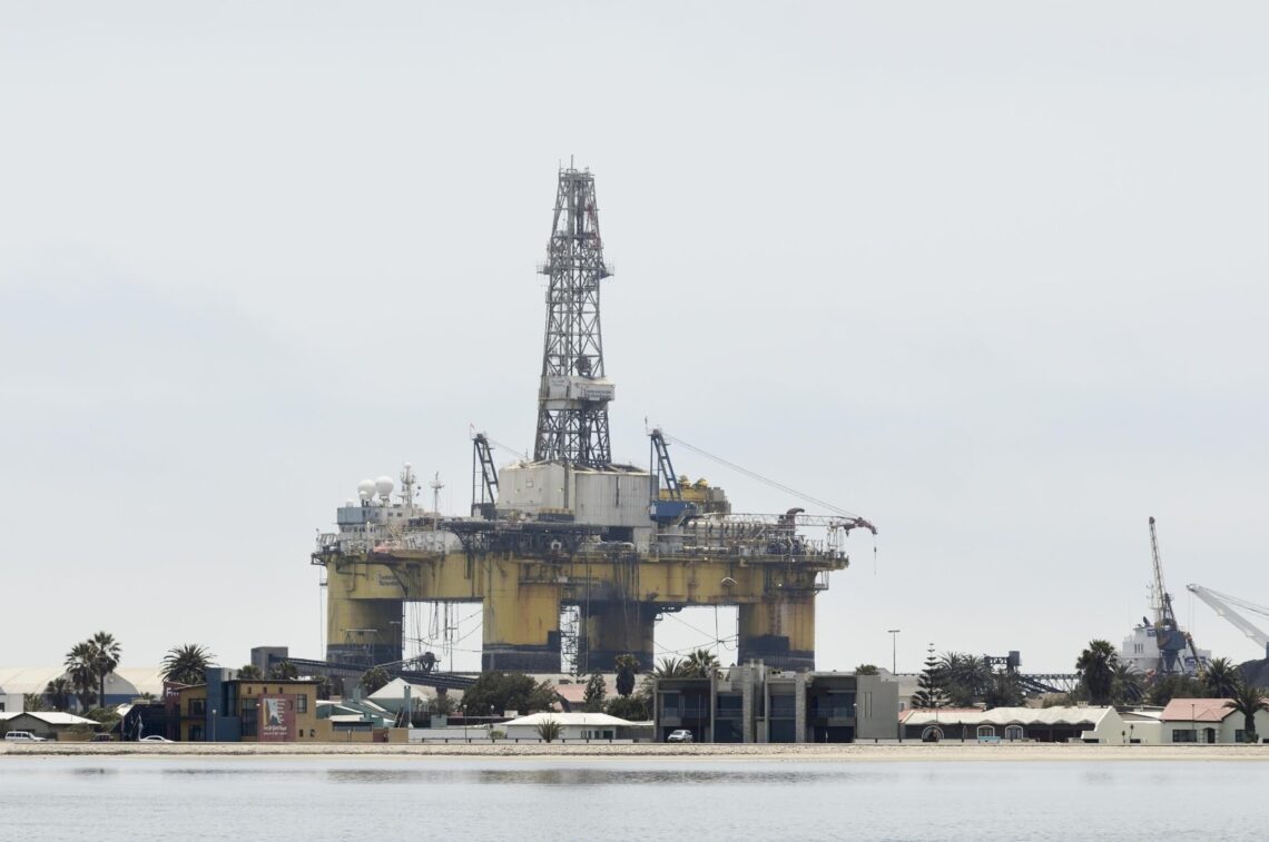 An Angolan oil rig under repair