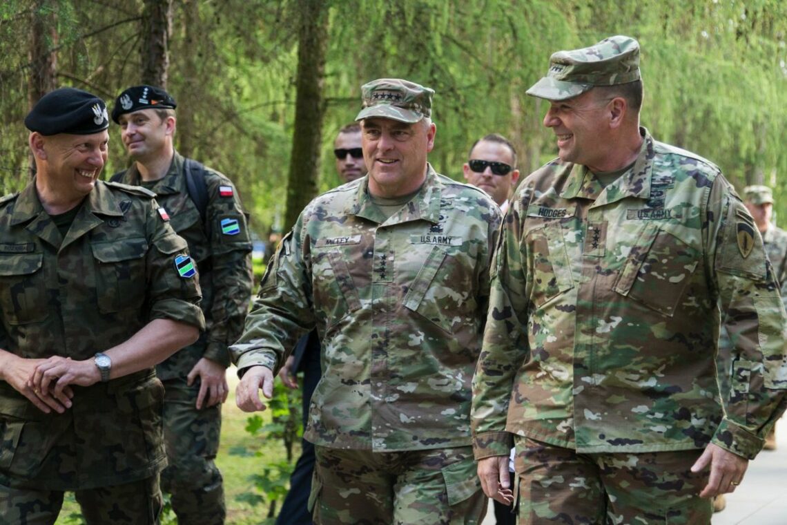 Polish and U.S. commanders during a NATO training exercise in Poland