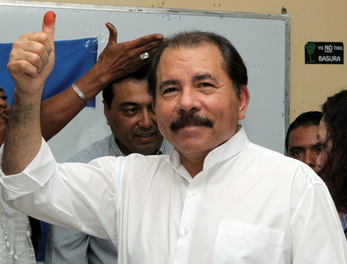 Nicaraguan President Daniel Ortega after voting