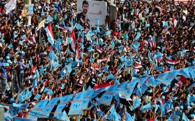 Sadrist rally during Iraq’s 2018 parliamentary election campaign