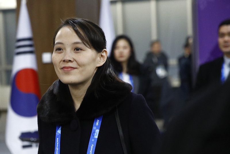 A picture showing the youngest daughter of North Korean's late leader Kim Jong-il. She is an alternative member of the politburo and the director of the Propaganda and Agitation Department of the Workers' Party of Korea