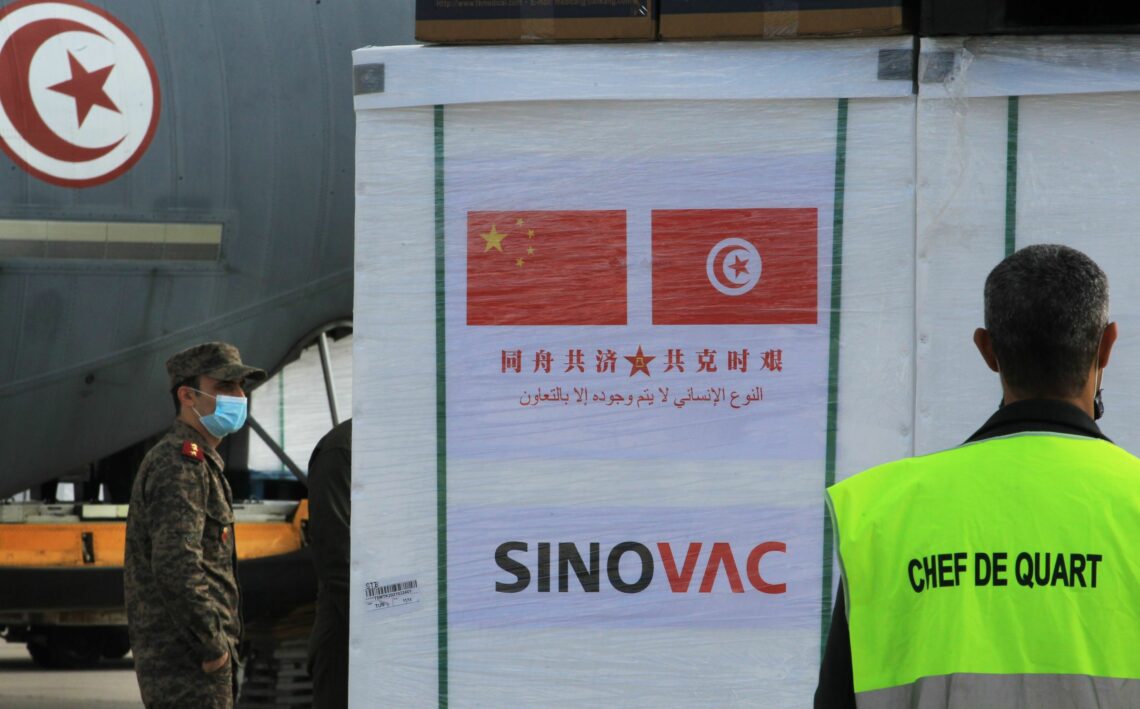 A Sinovac vaccine shipment in Tunisia