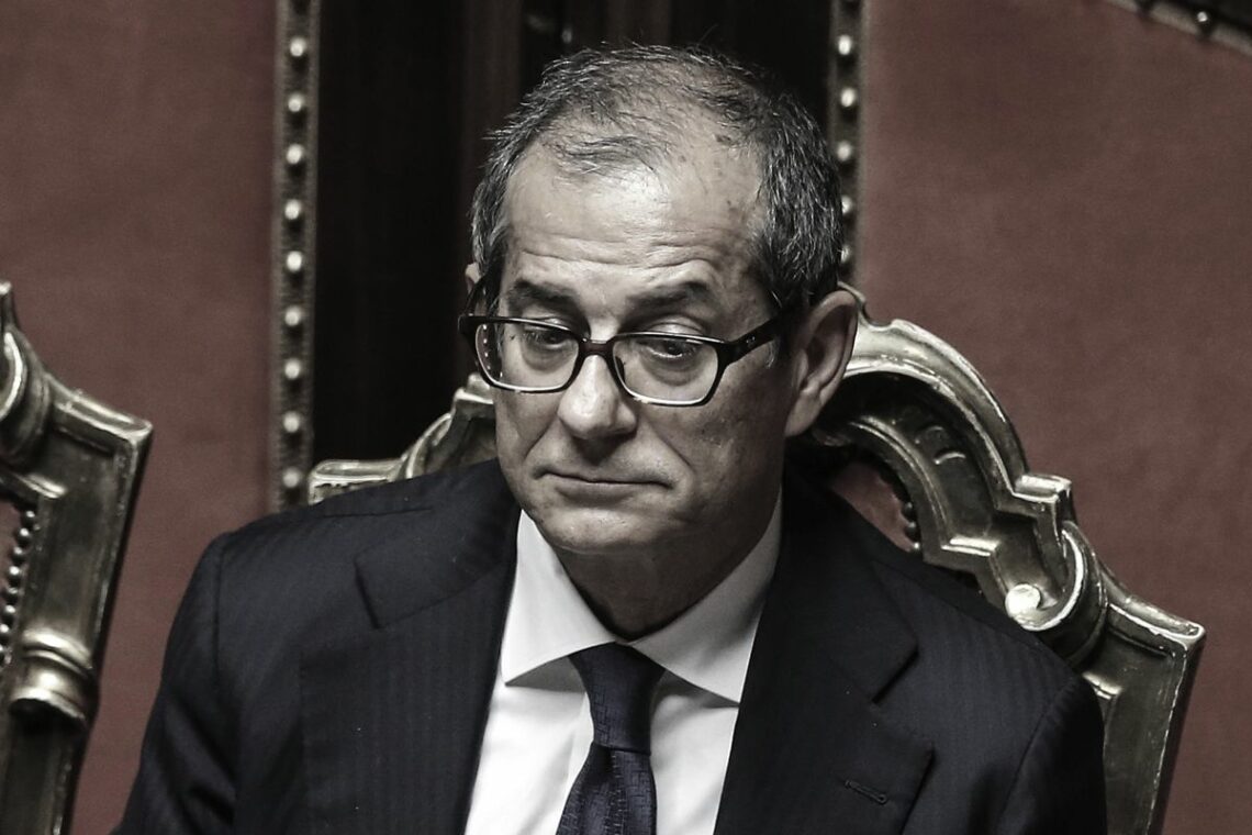 Italian Finance Minister Giovanni Tria in parliament