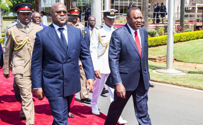 Newly elected DRC President Felix Tshisekedi on a visit to Kenya