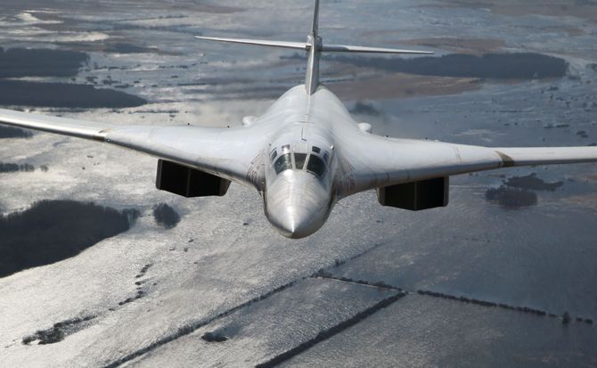 The Tu-160 “Blackjack” supersonic, variable-sweep wing heavy strategic bomber