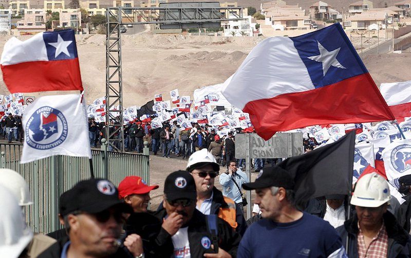 A picture from the August 2006 labor protest at the Escondida copper mine in Antofagasta, some 1370 miles north of Santiago, Chile Chile's challenges