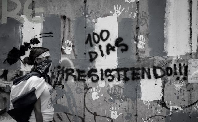 An anti-government slogan in Spanish written on a wall in Nicaragua’s capital