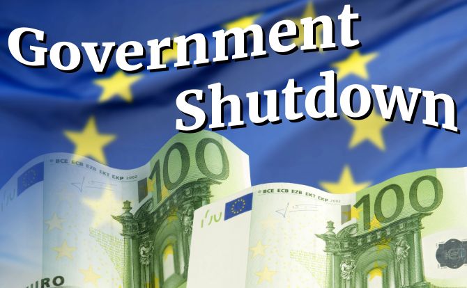 A European government shutdown poster government shutdown Washington