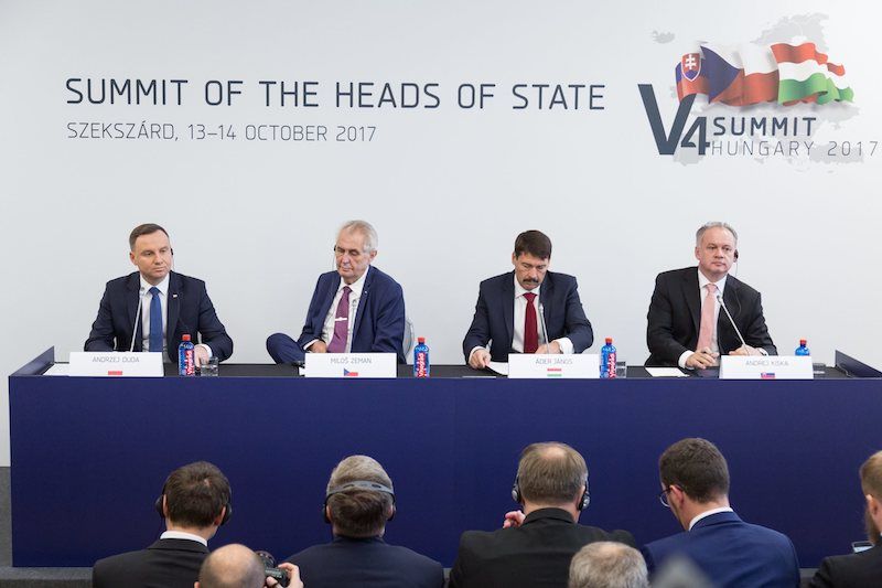 All four heads of state of the Visegrad Group countries