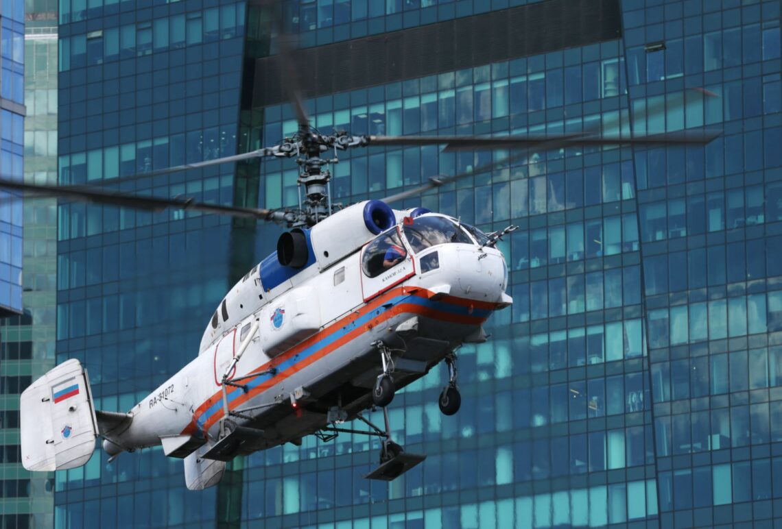 An EMERCOM helicopter in Moscow