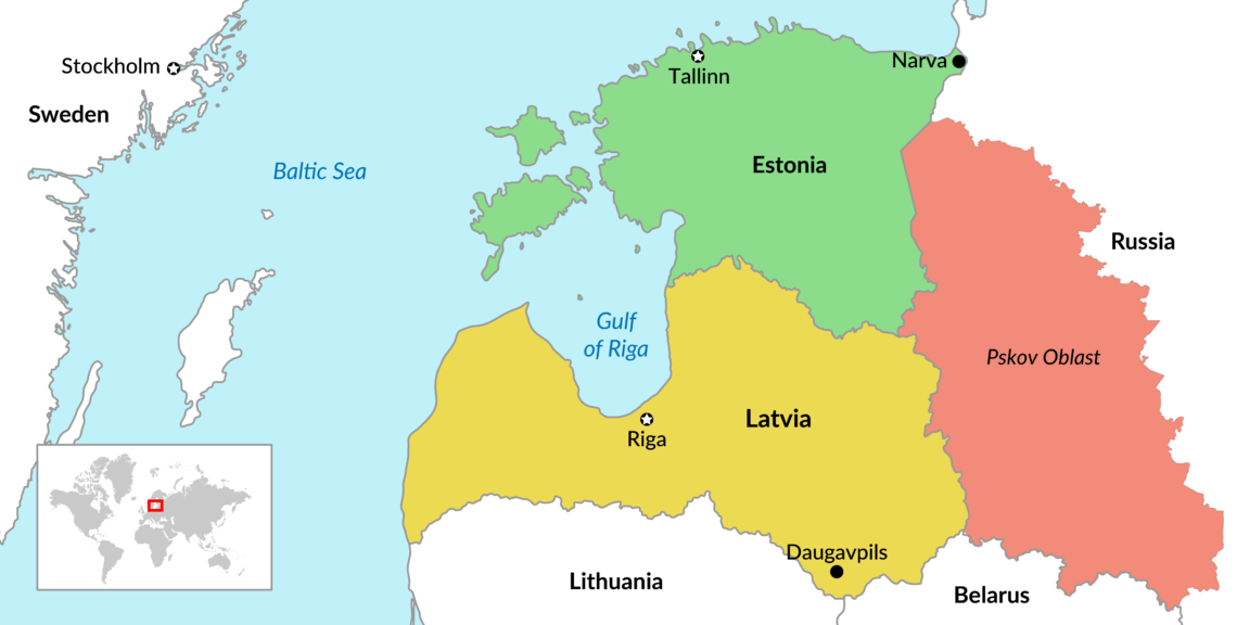 Lithuania and Estonia border the Pskov Oblast