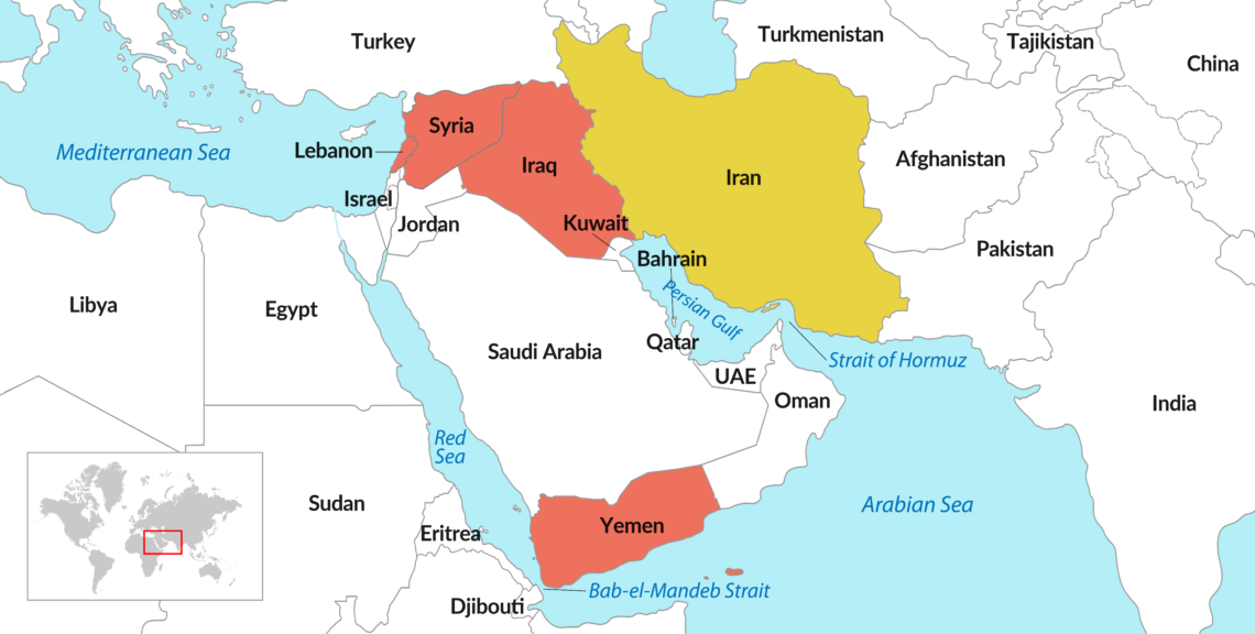 Map of Iran in the Middle East Iran’s influence