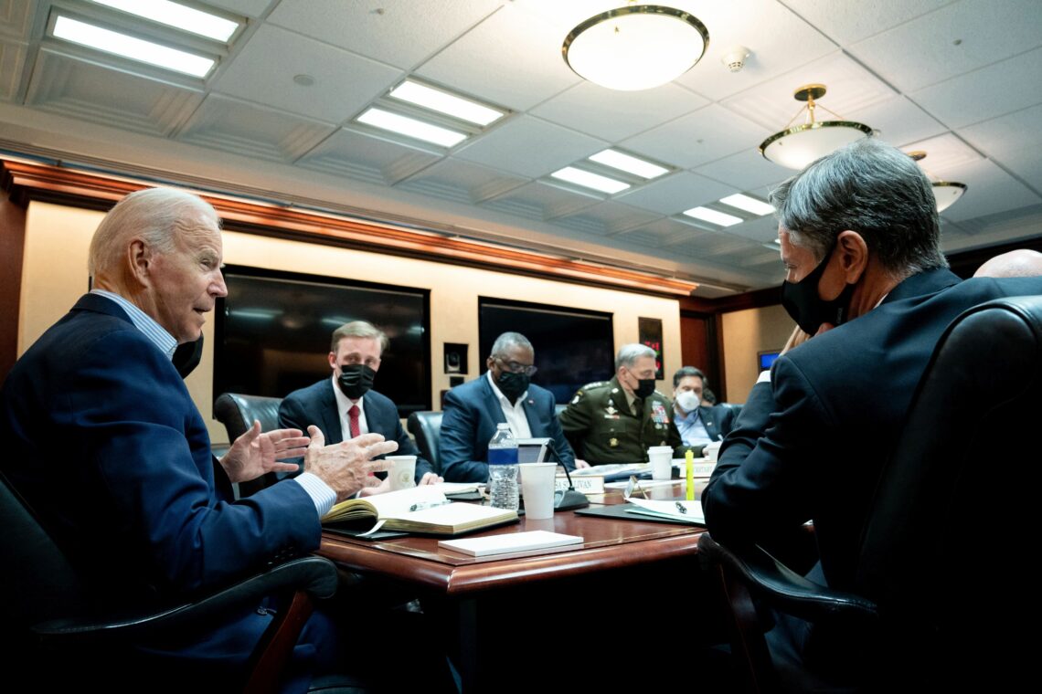 U.S. President Joe Biden meets with his national security team Biden’s counterterrorism strategy