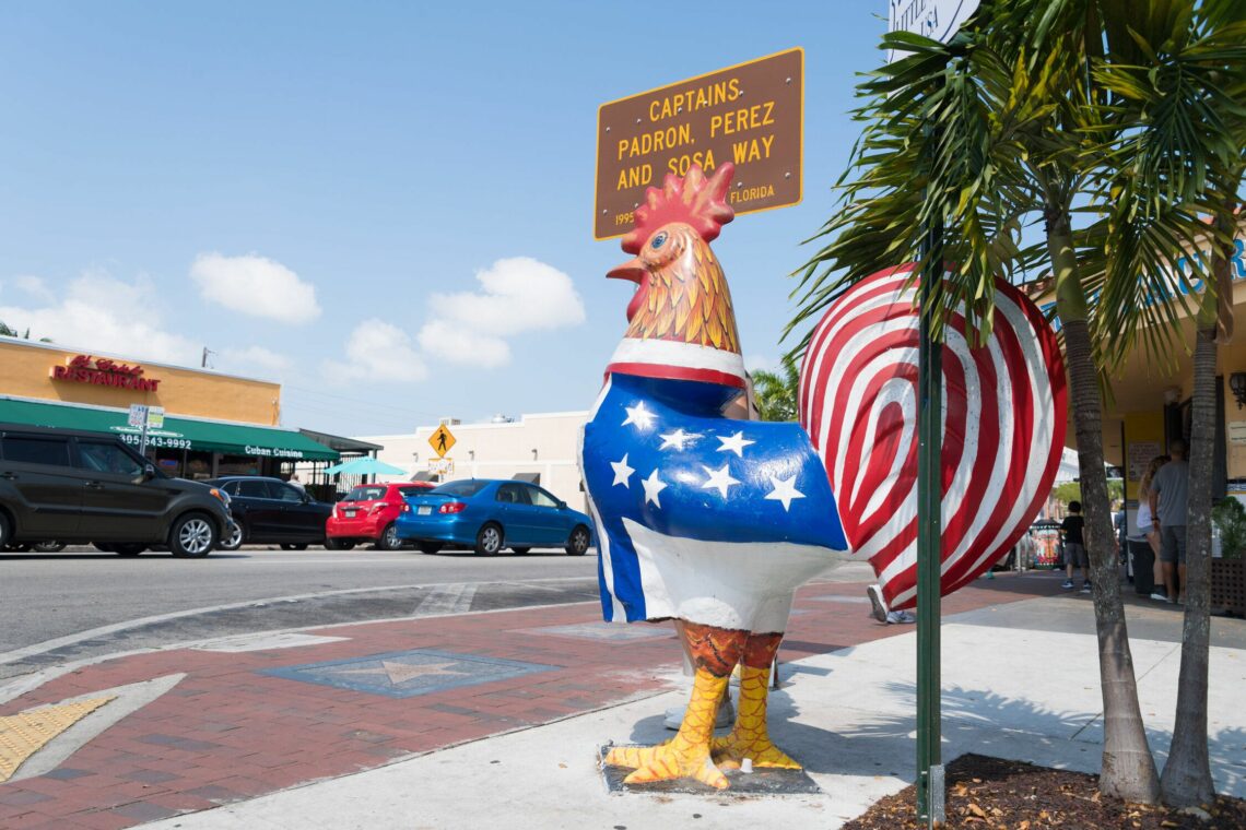 Rooster sculpture in Miami