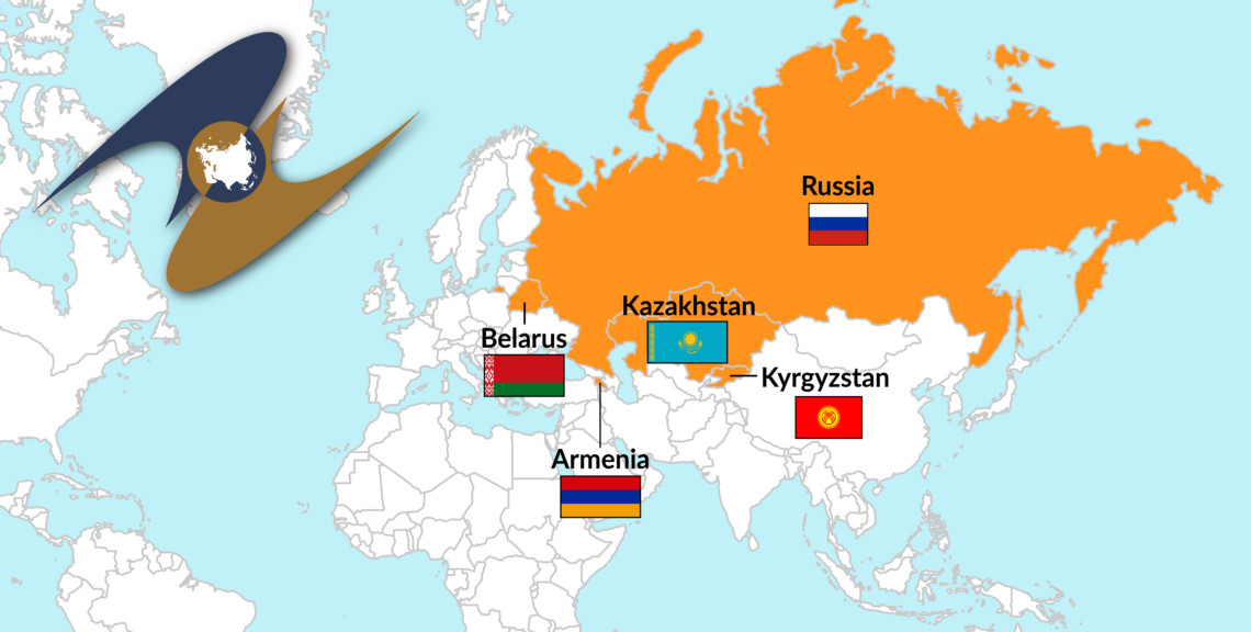 A map showing Eurasian Economic Union member countries - Eurasian Economic Union