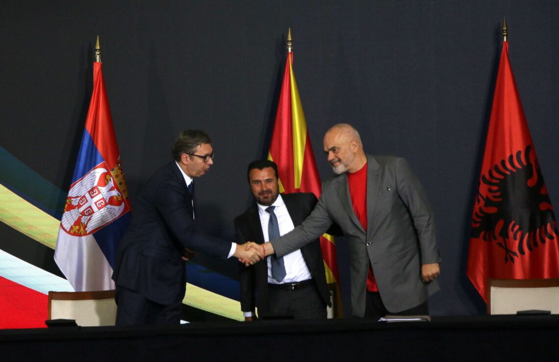 Leaders of Serbia, North Macedonia and Albania at a July, 2021 summit Balkan alliance