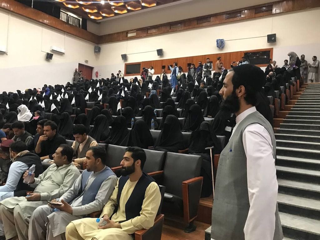 A picture of the Taliban indoctrinating female students at a public university in Kabul - Nation-Building