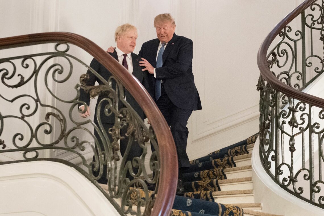 Boris Johnson and Donald Trump at a summit