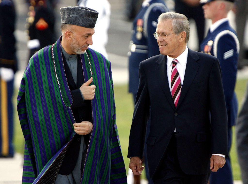 The heads of Afghanistan’s government and U.S. Department of Defense, in 2006 - Nation-Building