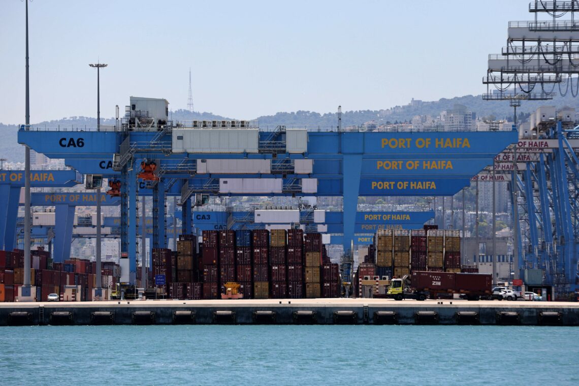 A dock of the northern Israeli city of Haifa port, on June 24, 2021 Israel's partnerships