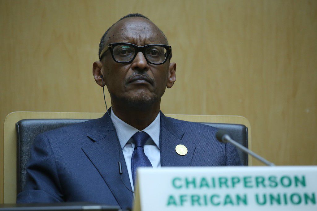 A picture of President of Rwanda at a session of the Assembly of the African Union