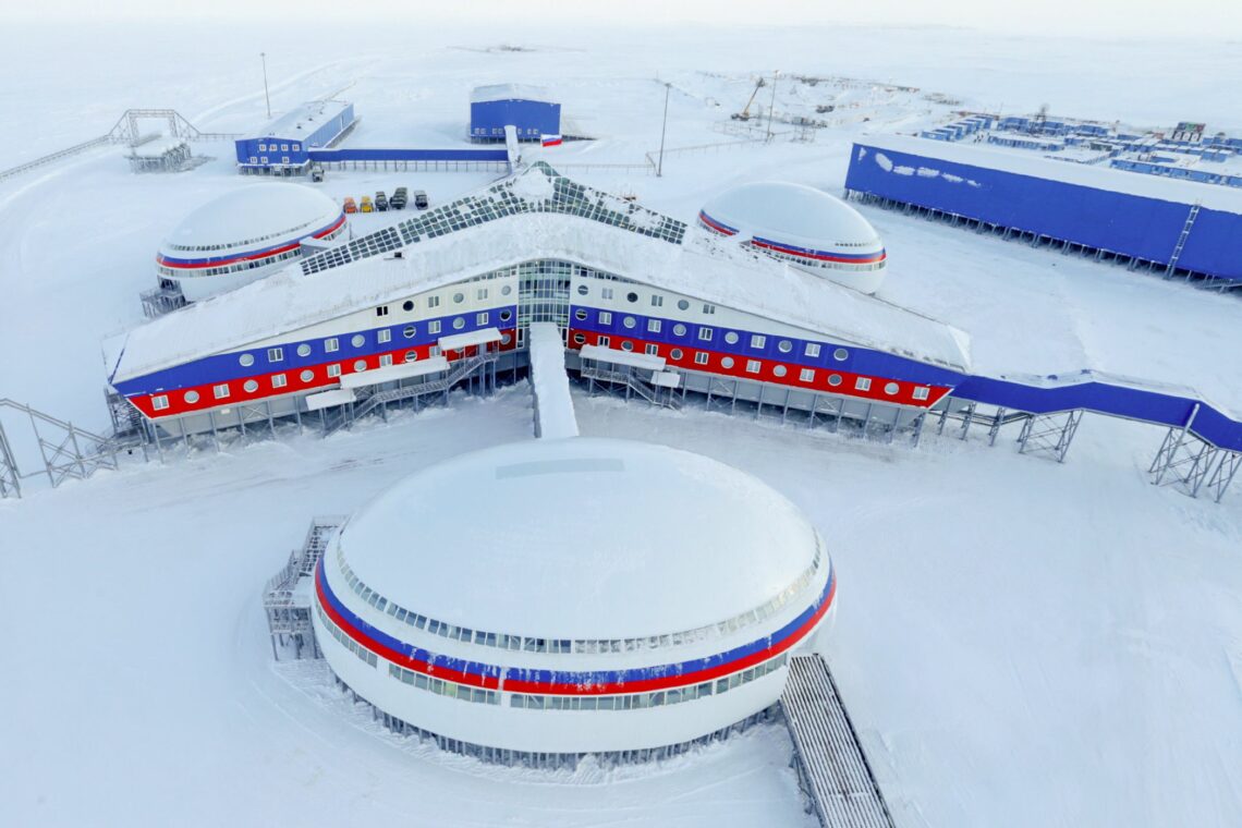 Trefoil Russian air base on Franz Josef Land Russian military Svalbard