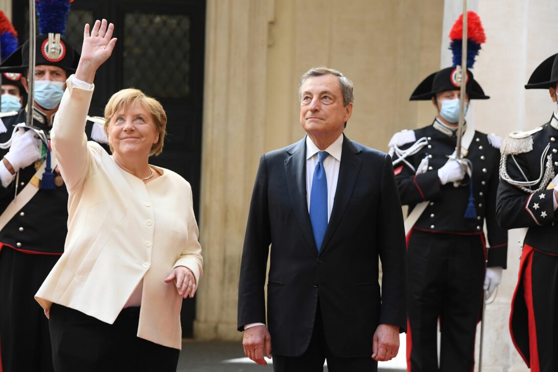 German Chancellor Angela Merkel and Italian Prime Minister Mario Draghi