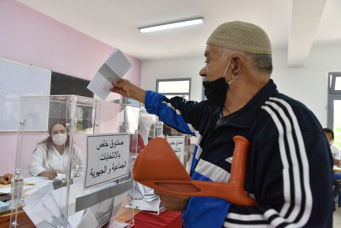A man votes in the September 2021 Moroccan elections