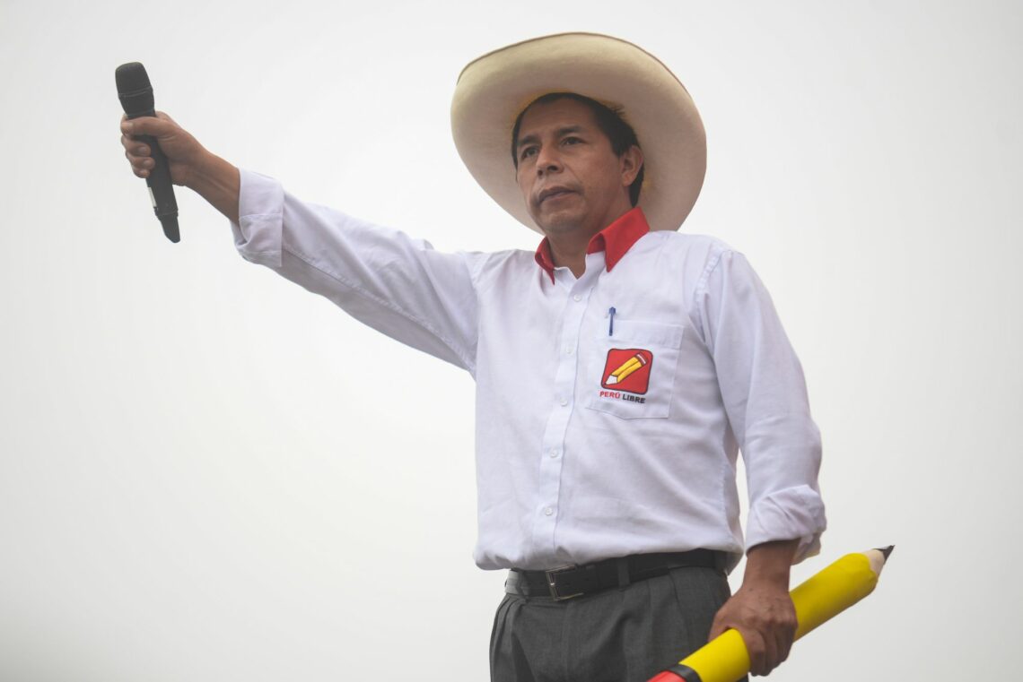 Pedro Castillo on the campaign trail in 2021