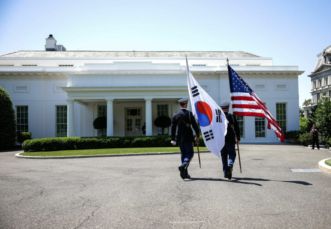 U.S. and South Korean flags
