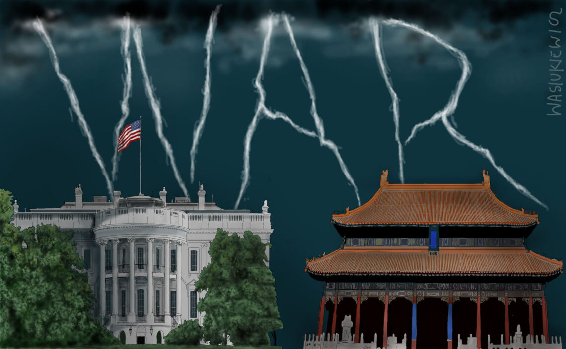 Cartoon of the White House and the Forbidden City