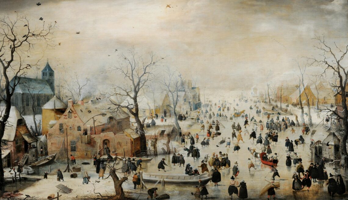 “Winter Landscape with Skaters” by Hendrick Avercamp