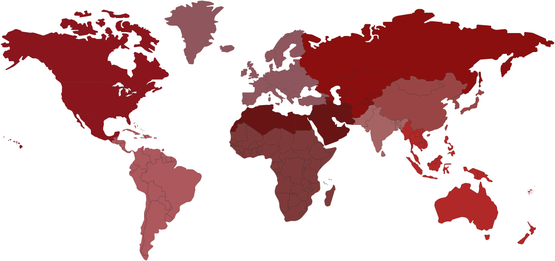 World map colour