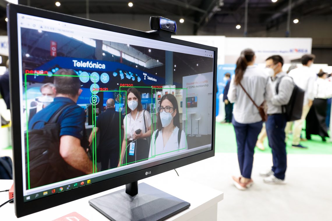 A computer screen showing facial recognition technology technology breakthroughs