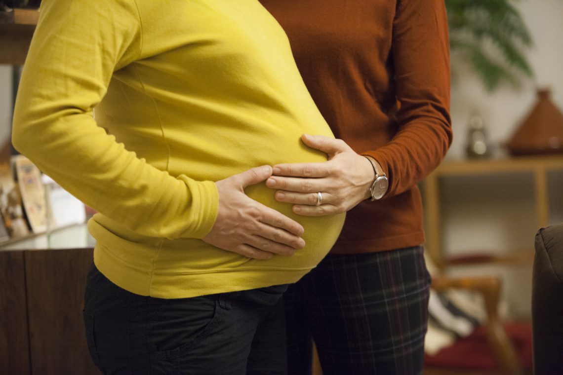 Pregnant couple, fertility treatments