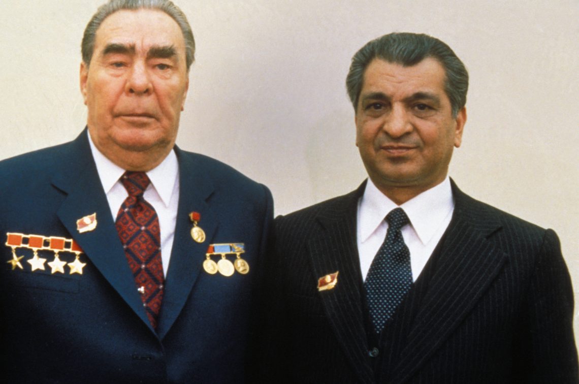 Leonid Brezhnev and Babrak Karmal