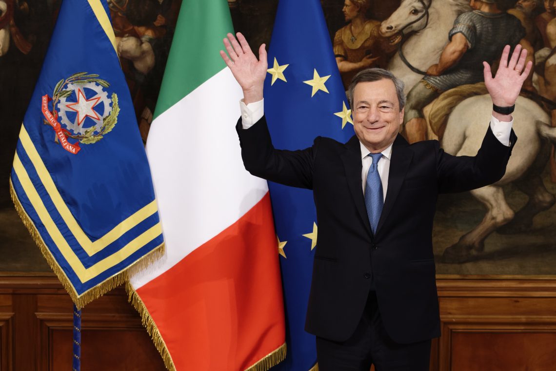 Outgoing Italian premier Mario Draghi