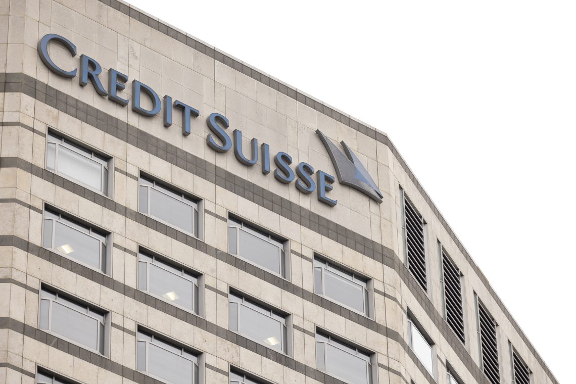 Credit Suisse logo on a building