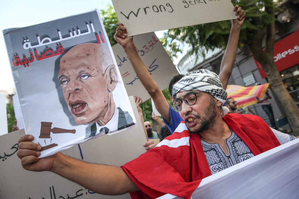 Tunisian opposition protestor