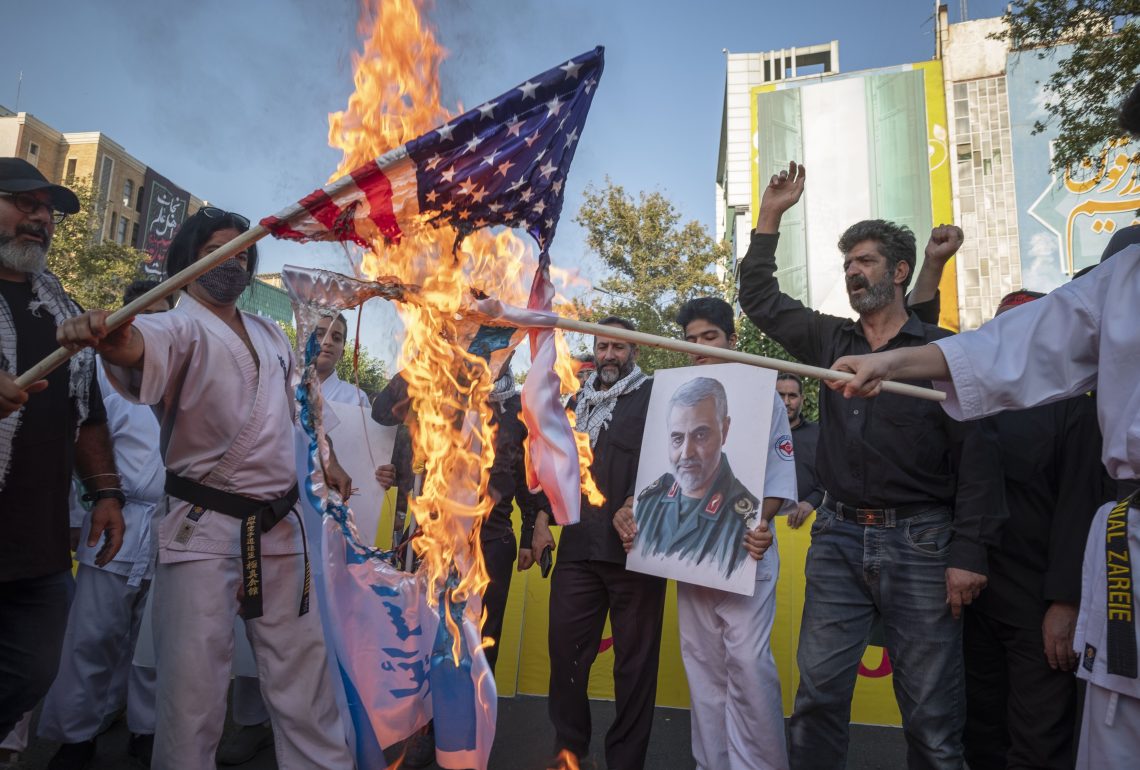 Flag-burning protest