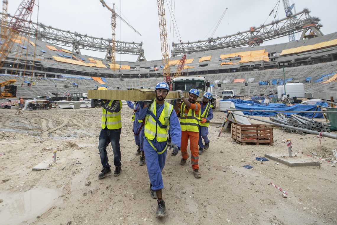 Building a world cup stadium in Qatar