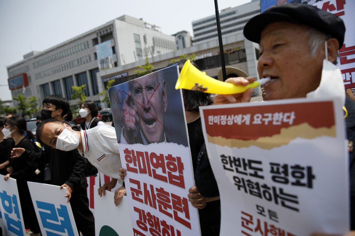 South Korea protests Joe Biden visit