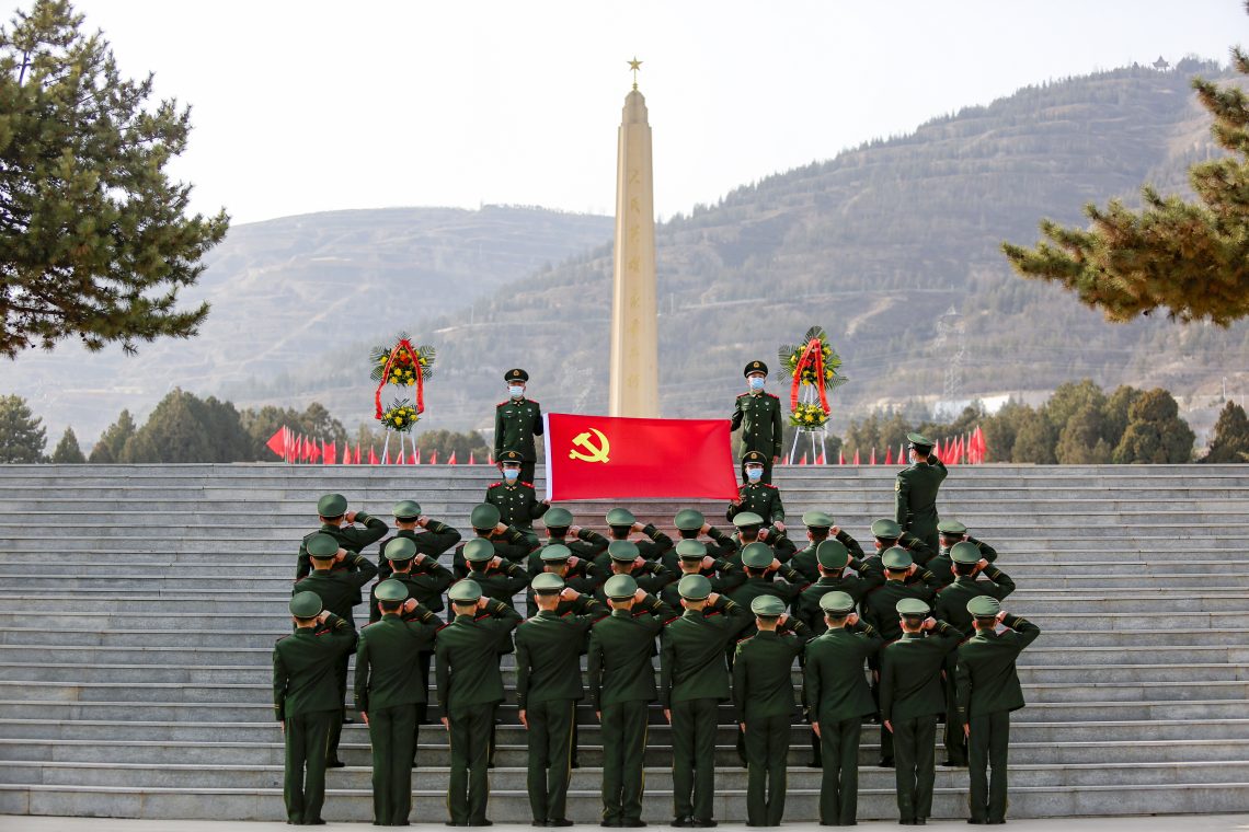 Soldiers saluting