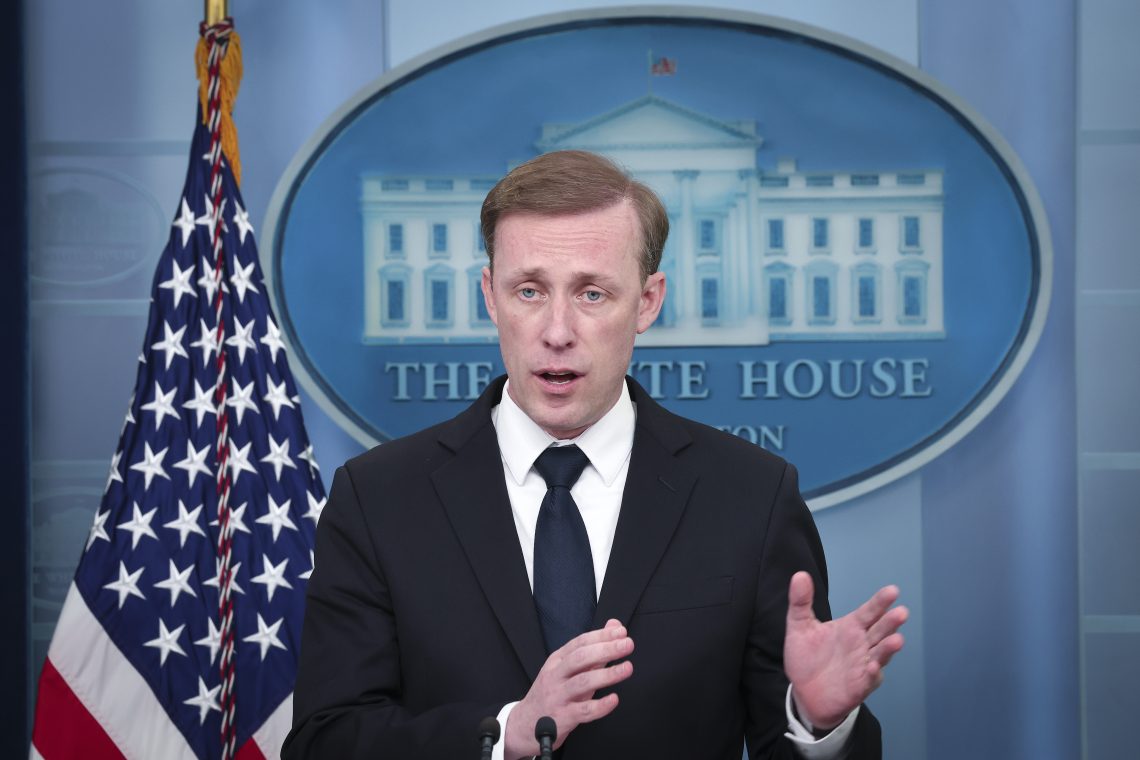 Jake Sullivan at a White House briefing