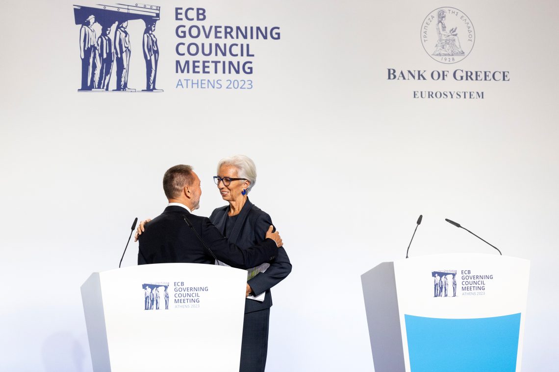 Christine Lagarde and Yannis Stournaras