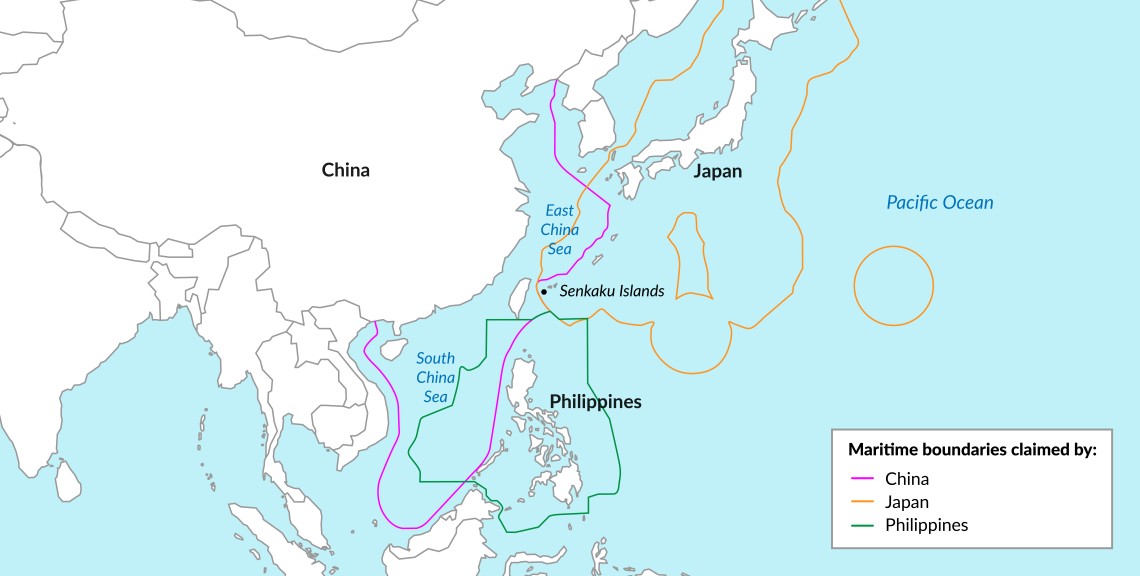 Map of China's maritime claims
