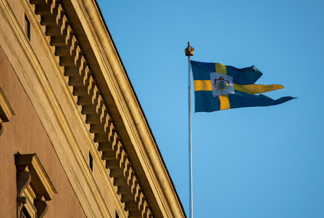 A flag on a flagpole