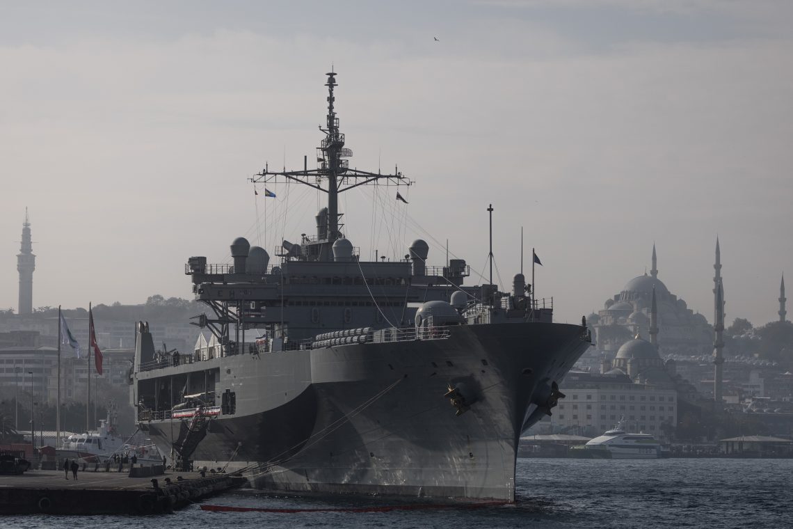 U.S. Navy vessel docked in Istanbul, Turkey
